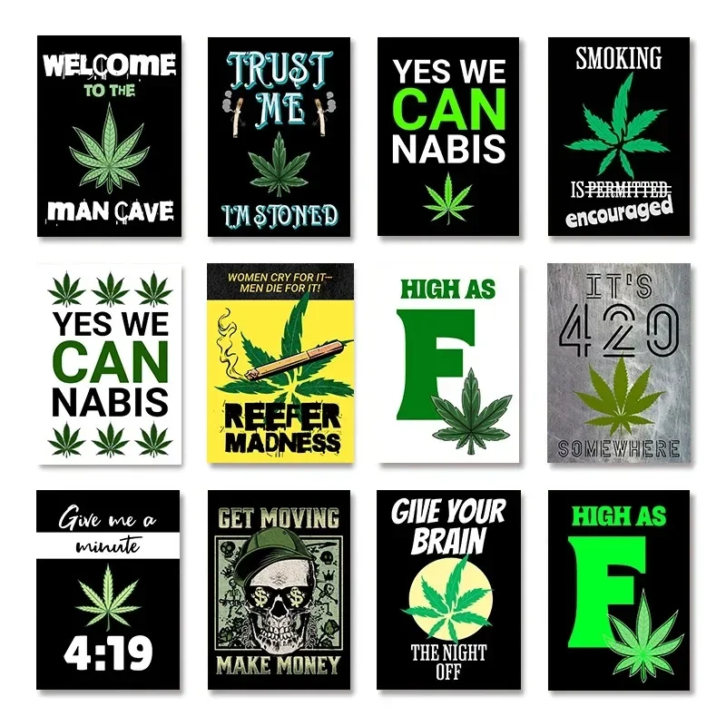 Vape Decoration - Weed Green Plants Smoke Poster Canvas