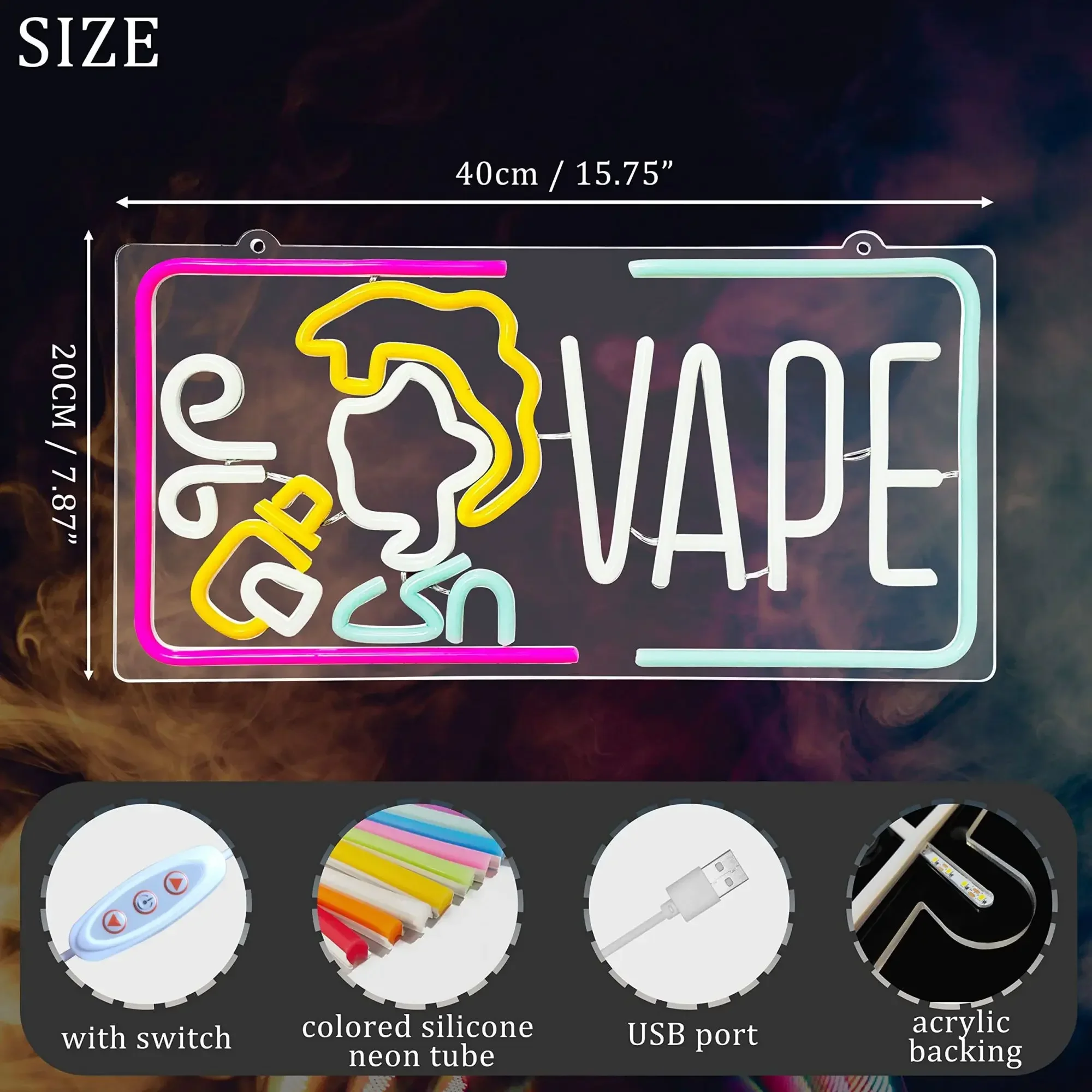 VAPE Neon Sign Electronic Ciga - Vape Decoration review and price