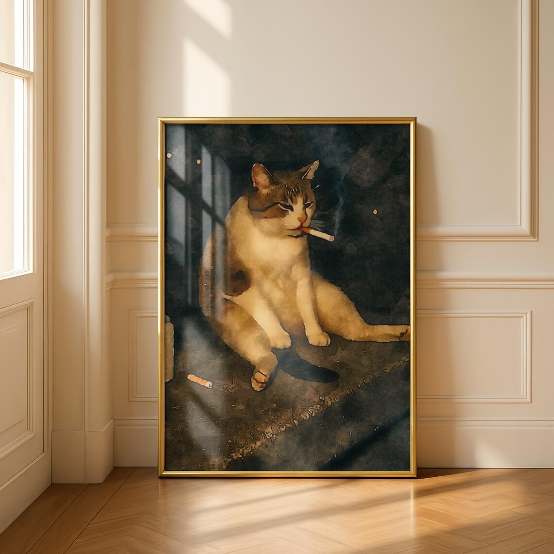 Vintage Cat Smoking Cigarette  - Vape Decoration review and price