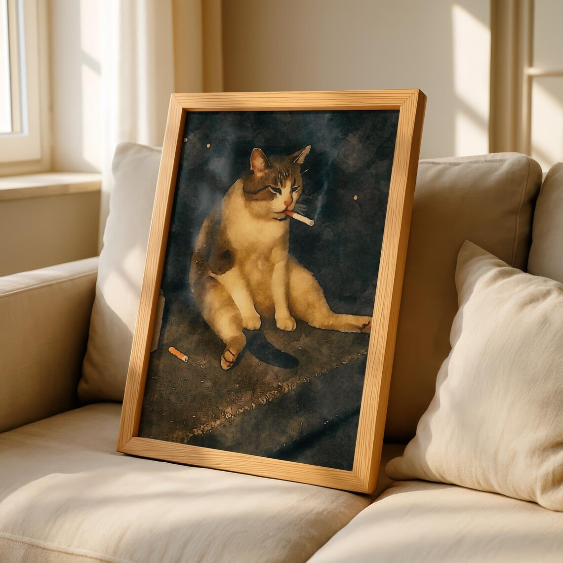 Vintage Cat Smoking Cigarette  - Vape Decoration review and price